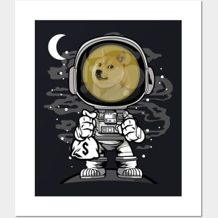 Astronaut Dogecoin DOGE Coin To The Moon Crypto Token Cryptocurrency Wallet Birthday Gift For Men Women Kids Posters and Art